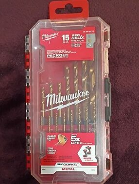 Milwaukee Red Titanium Drill Bit Set - 15 Pc
